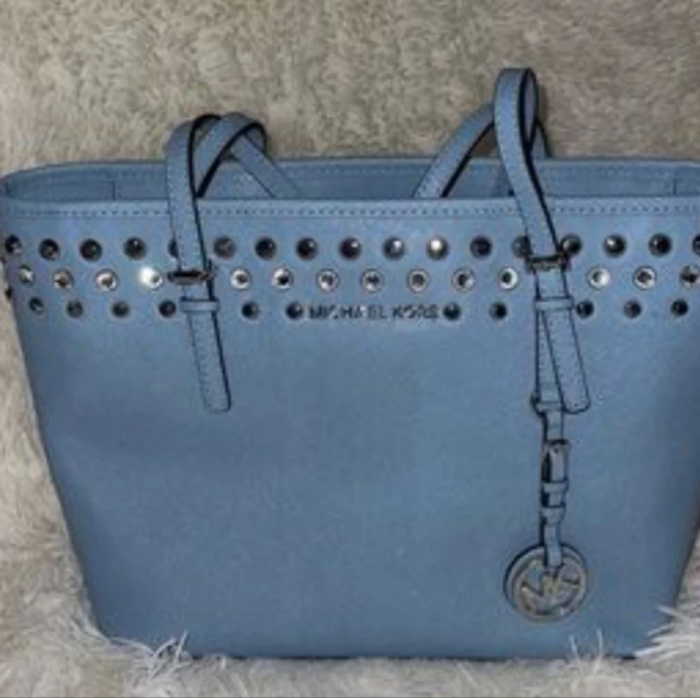 Michael Kors Light Blue Jeweled Tote Limited Edition